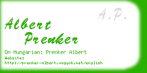 albert prenker business card